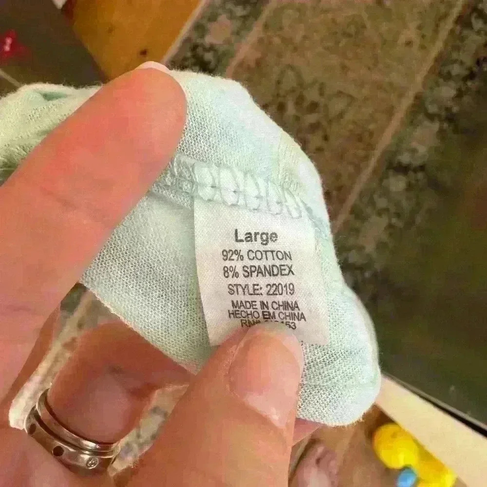 Poof women’s teal striped gold top lightweight cotton shirt fitted size Large - Picture 7 of 10